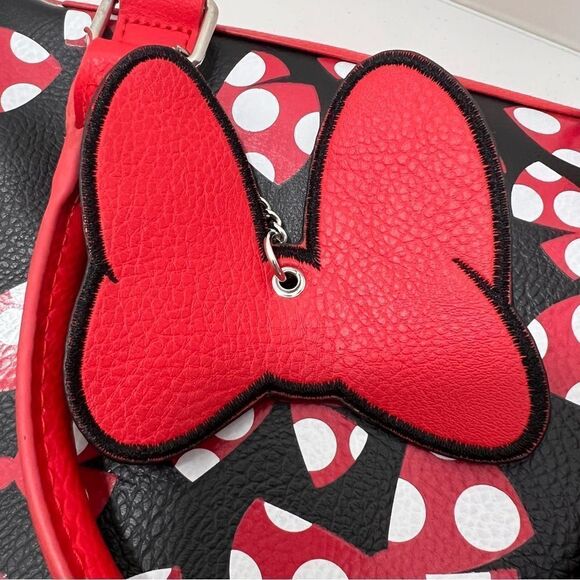 Disney Parks Minnie Mouse Bows All Over Barrel Bag - Picture 3 of 14